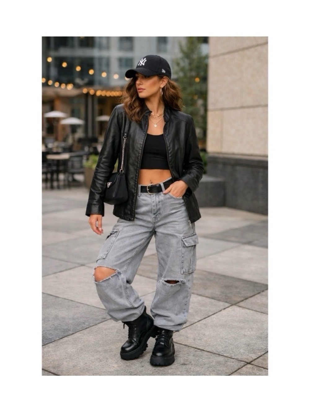 CJ BANKS BLACK FAUX LEATHER JACKET - Picture 2 of 6